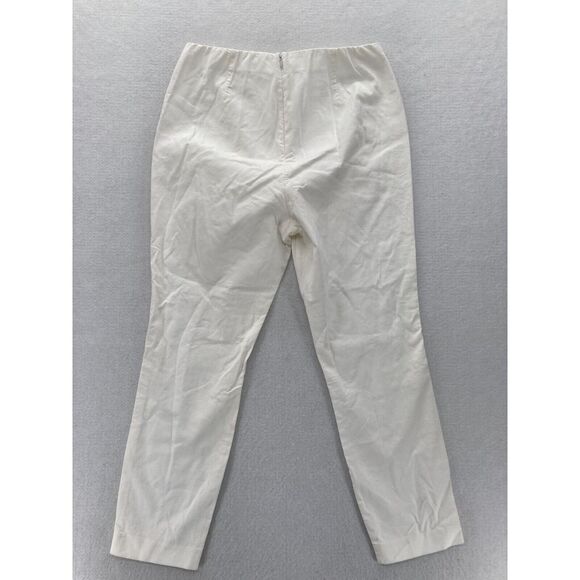 Rag & Bone Ankle Pants Women's 12 White Stretch Fabric Slim Leg Zip Up Waistband - Picture 13 of 14